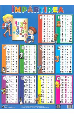Carte Plansa impartirea + inmultirea editura -
