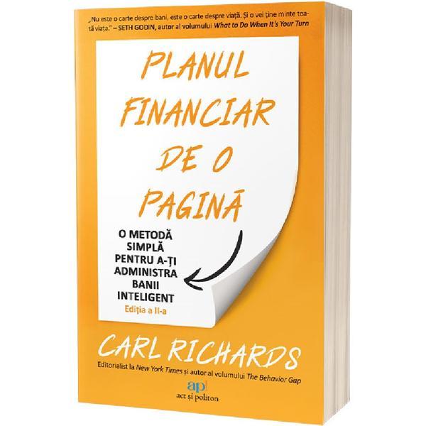 Carte Planul financiar de o pagina - Carl Richards