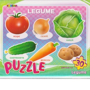 Carte Puzzle 30 piese Legume (puzzle+surpriza)