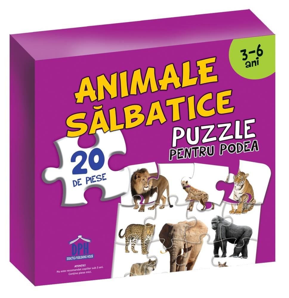 Carte Puzzle pentru podea - Animale sălbatice - 3-6 Ani editura DPH
