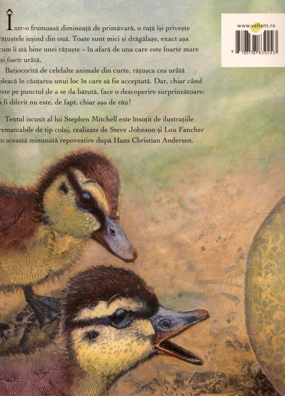 Carte Ratusca cea urata autor Hans Christian Andersen editura Vellant