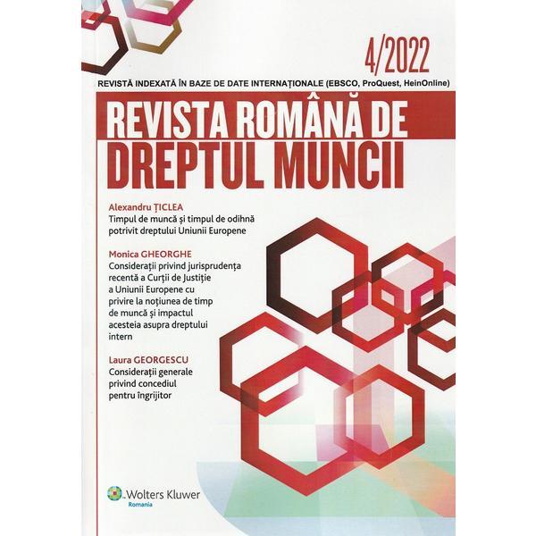 Carte Revista romana de dreptul muncii Nr.4/2022