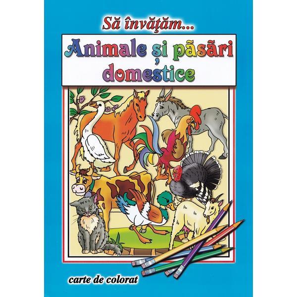 Carte Sa invatam...Animale si Pasari Domestice. Carte de colorat