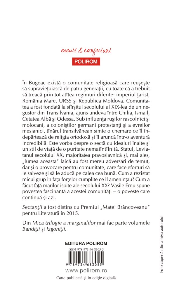 Carte Sectantii autor Vasile Ernu editura Polirom