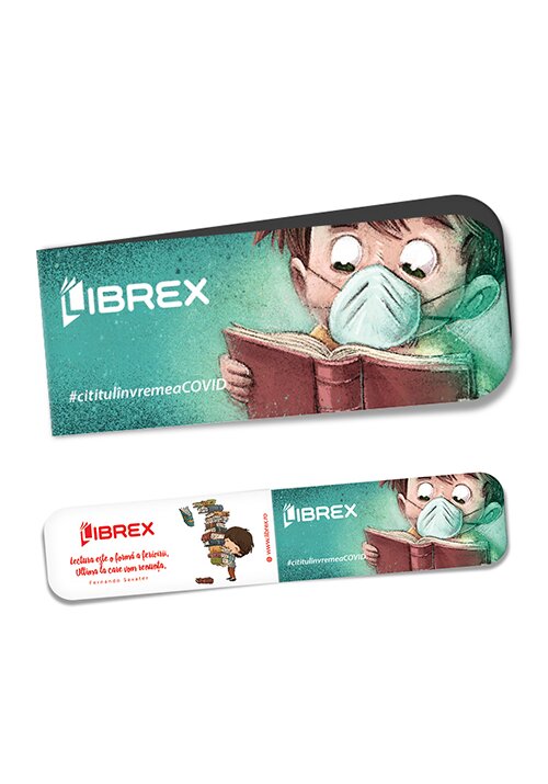 Carte Semn de carte magnetic - Baietel cu masca citind editura Librex Publishing