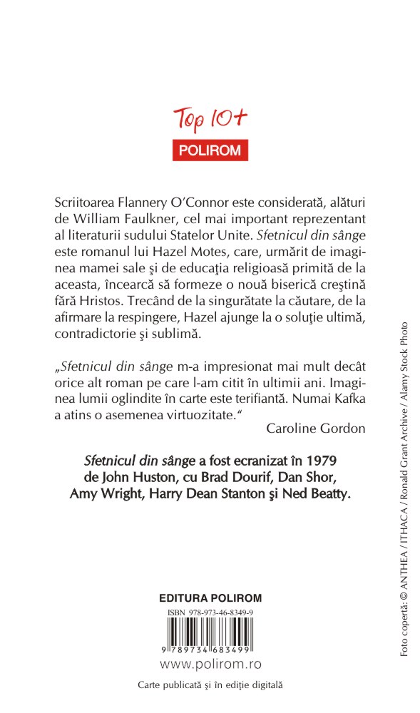 Carte Sfetnicul din sange autor Flannery O'Connor editura Polirom