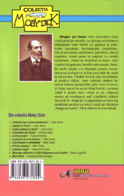 Carte Singur pe lume autor Hector Malot editura Andreas