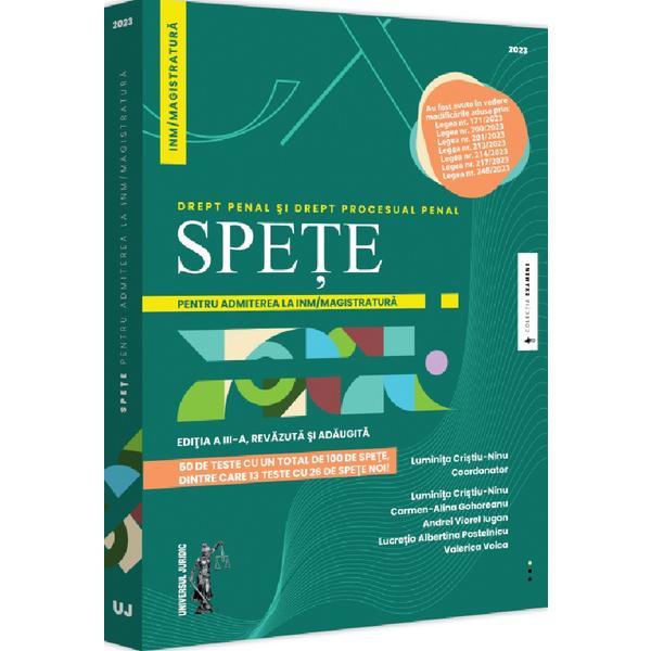Carte Spete pentru admiterea la INM si magistratura. Drept penal si drept procesual penal