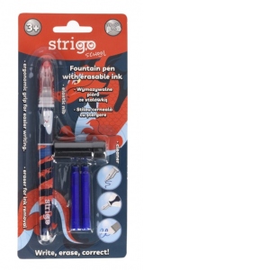 Carte Stilou Strigo cu cerneala albastra cu stergere prin frictiune (model dragon)