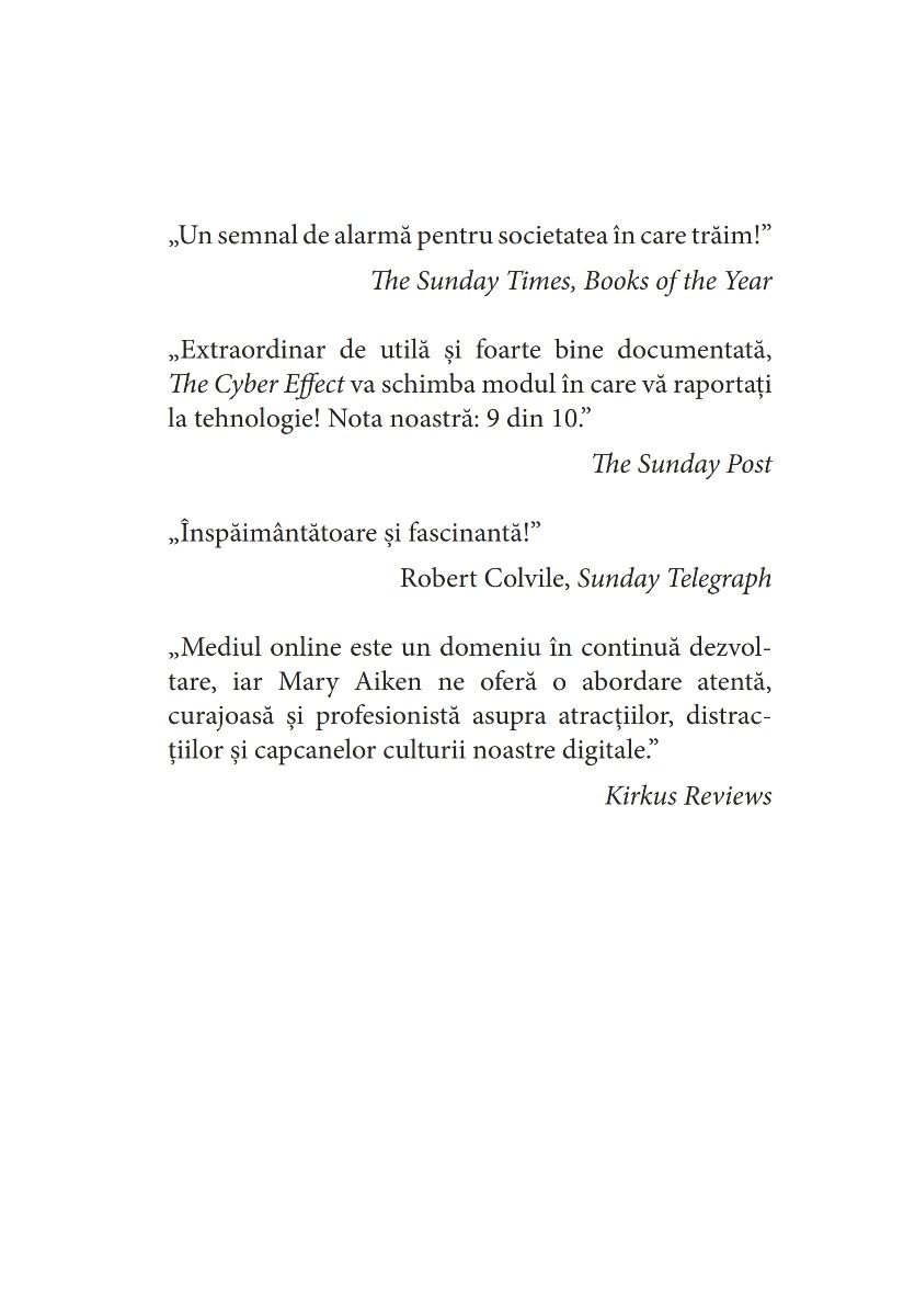 Carte The Cyber Effect autor Mary Aiken editura Niculescu