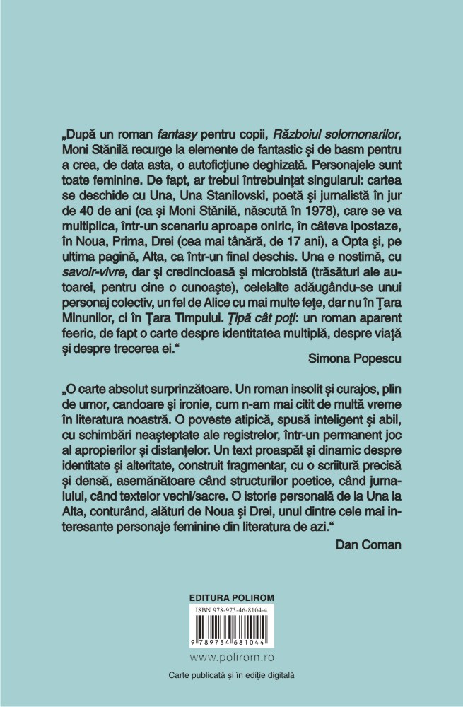 Carte Tipa cat poti autor Moni Stanila editura Polirom