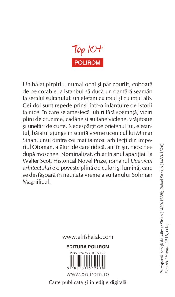 Carte Ucenicul arhitectului autor Elif Shafak editura Polirom