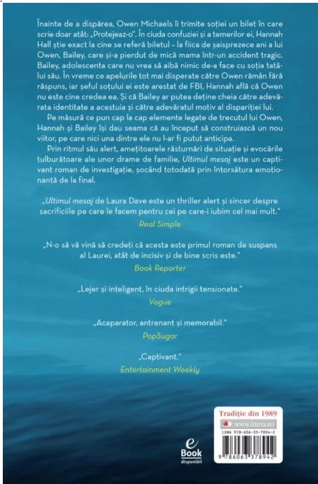 Carte Ultimul mesaj autor Laura Dave editura Litera