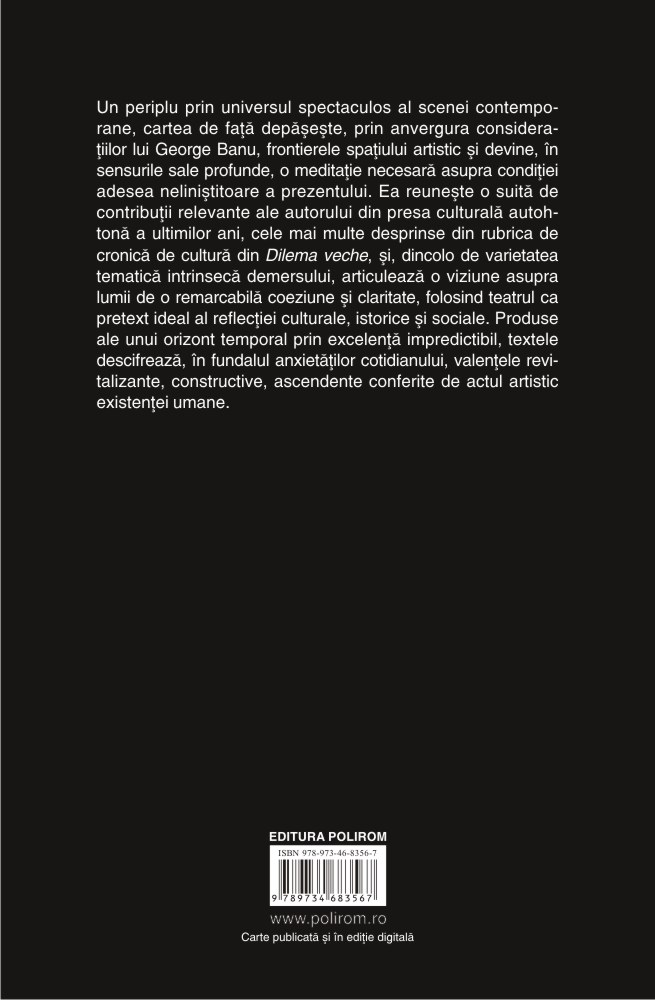 Carte Viata si teatru pe Scena lumii autor George Banu editura Polirom