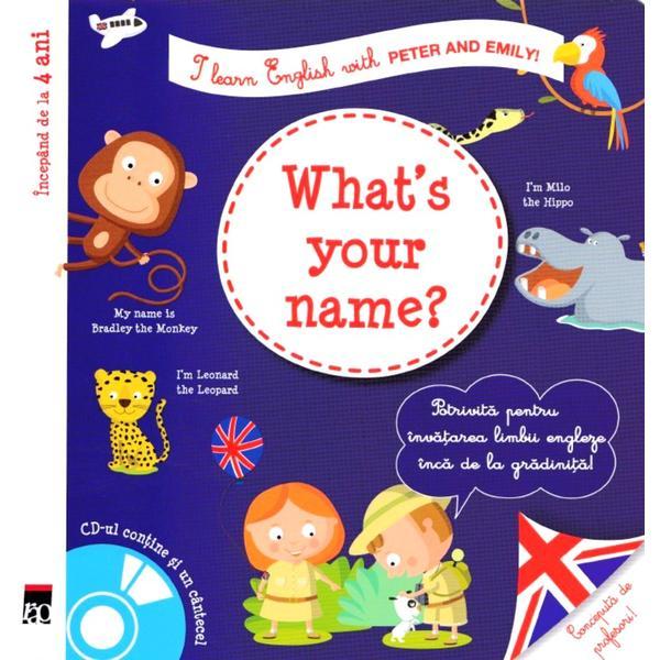 Carte What's your name? + CD - I learn English with Peter and Emily - Annie Sussel