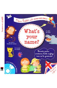 Carte What's your name? + CD - I learn English with Peter and Emily - Annie Sussel